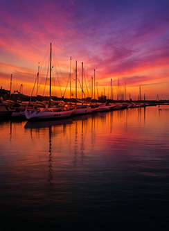 Coucher de soleil sur le port